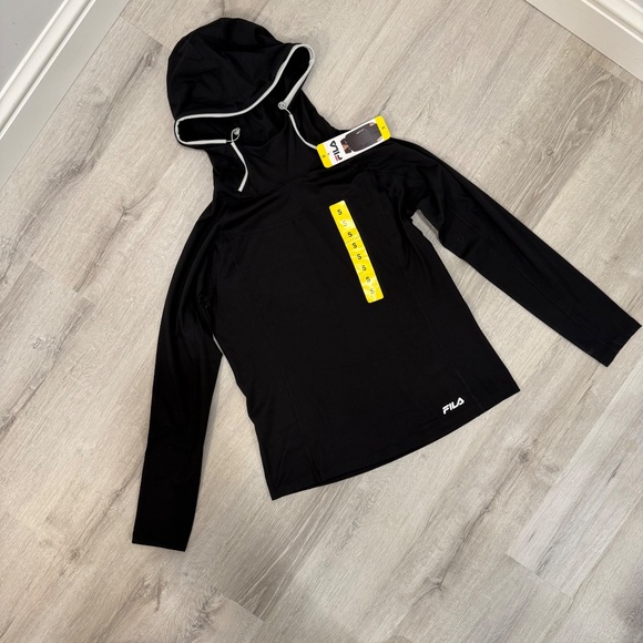 NWT Women’s Fíla Funnel Neck Active Hoodie Black Size Small - Picture 6 of 14